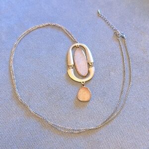 Bohemian Gold Tone Stone Pendant Necklace